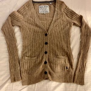 Jack wills caramel 100% merino wool cardigan